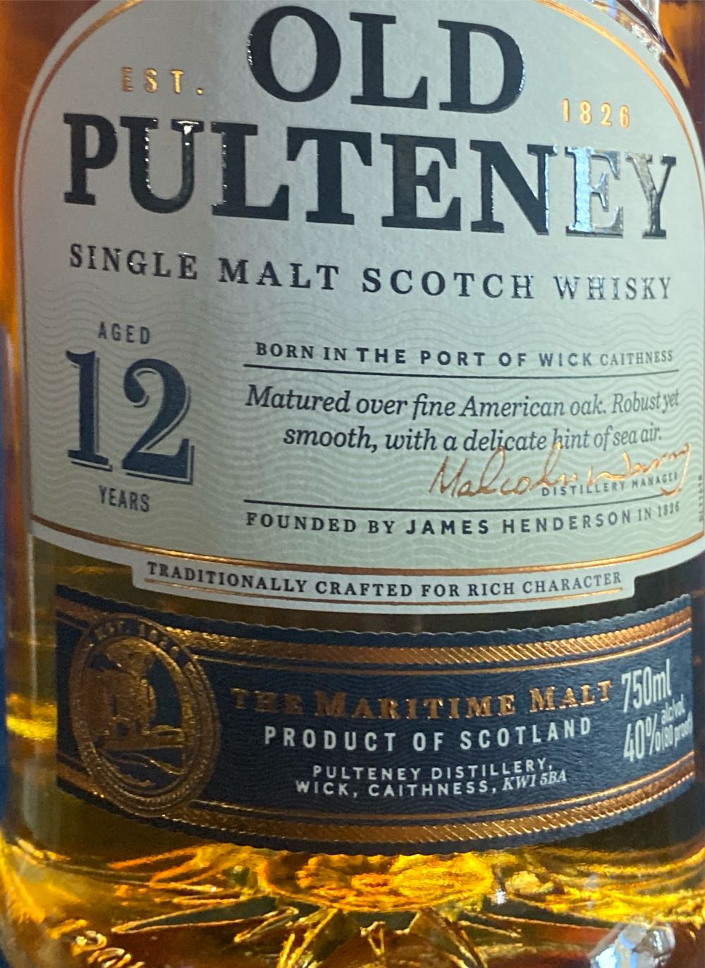 Old Pulteney 12 Year Old - The Old Pulteney Distillery (750 mL) alcohol collectible [Barcode 632070101457] - Main Image 2