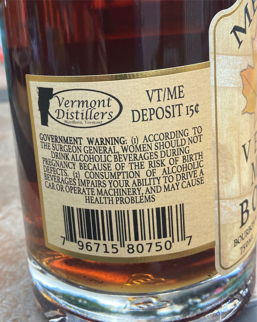 Metcalfe Vermont Maple Bourbon Liquor - Vermont Distillers (750 mL) alcohol collectible [Barcode 796715807507] - Main Image 3