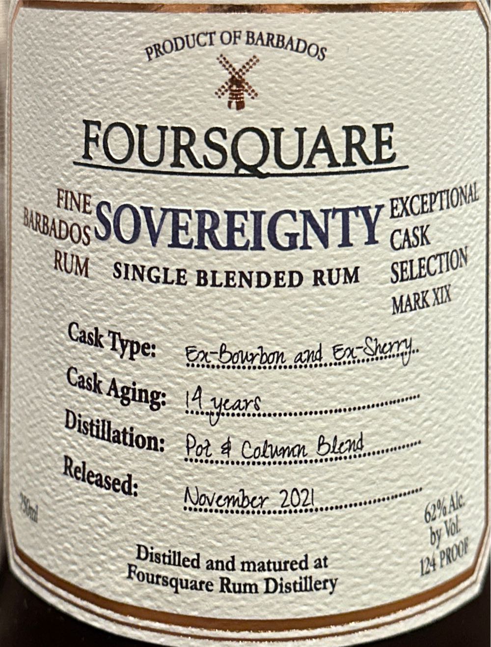 Foursquare Sovereignty 14 Year Old - Foursquare Rum Distillery (750 mL) alcohol collectible [Barcode 724803018498] - Main Image 3