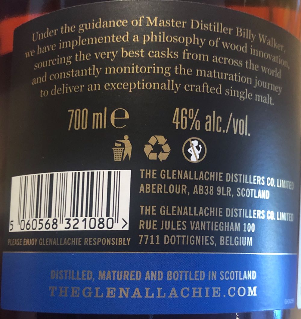 Glenallachie 15 Year Old Speyside Single Malt Whisky - The Glenallachie Distillers LTD (700 mL) alcohol collectible [Barcode 5060568321080] - Main Image 3