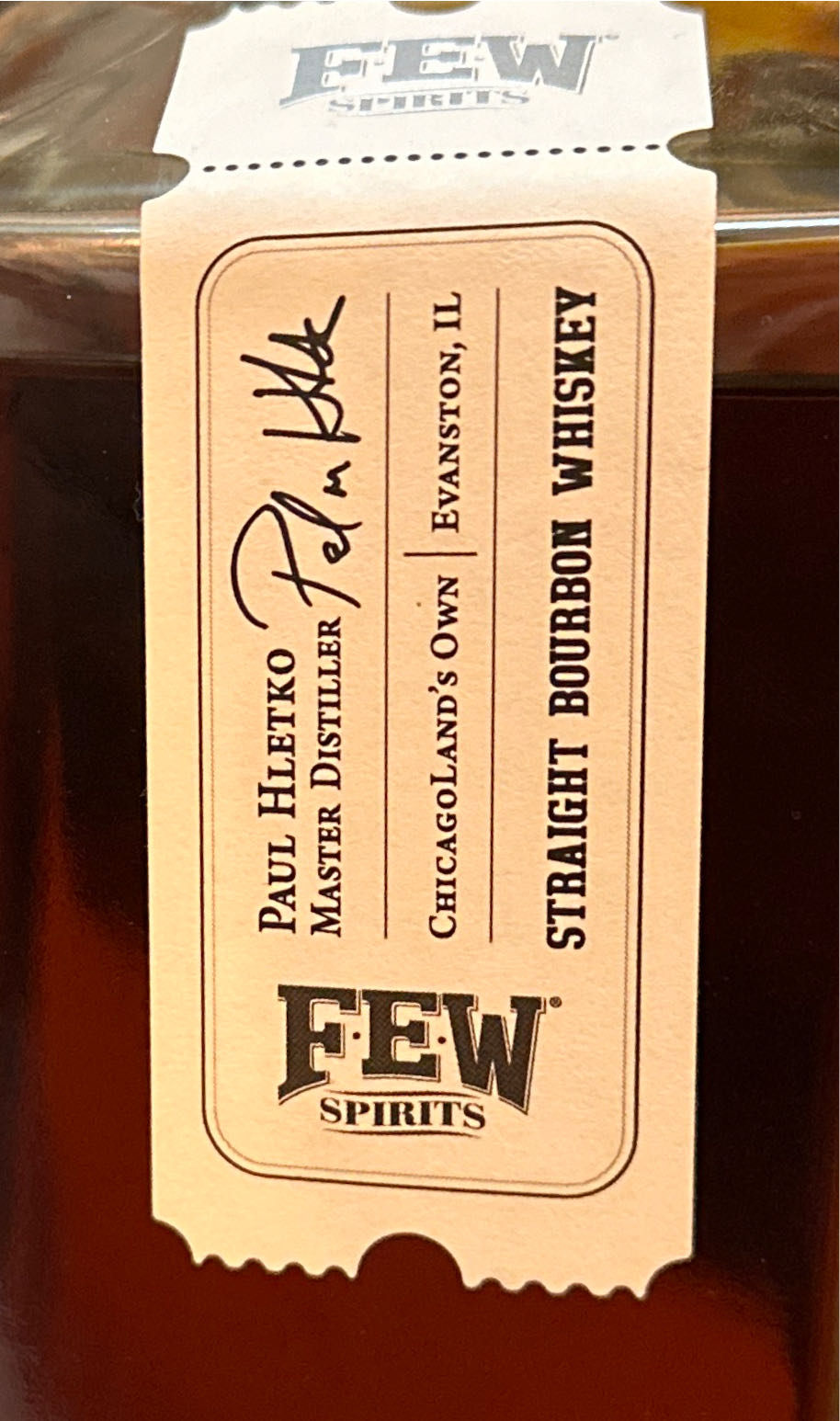 FEW Straight Bourbon Whiskey - Few spirits llc (750mL) alcohol collectible [Barcode 810046140000] - Main Image 3