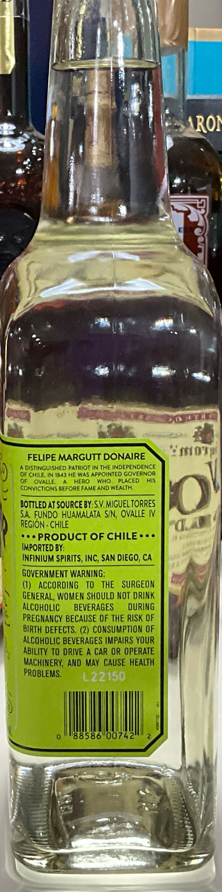 El Gobernador Reservation Single Batch Tequila - S. V. Miguel Torres S A (750 mL) alcohol collectible [Barcode 088586007422] - Main Image 2