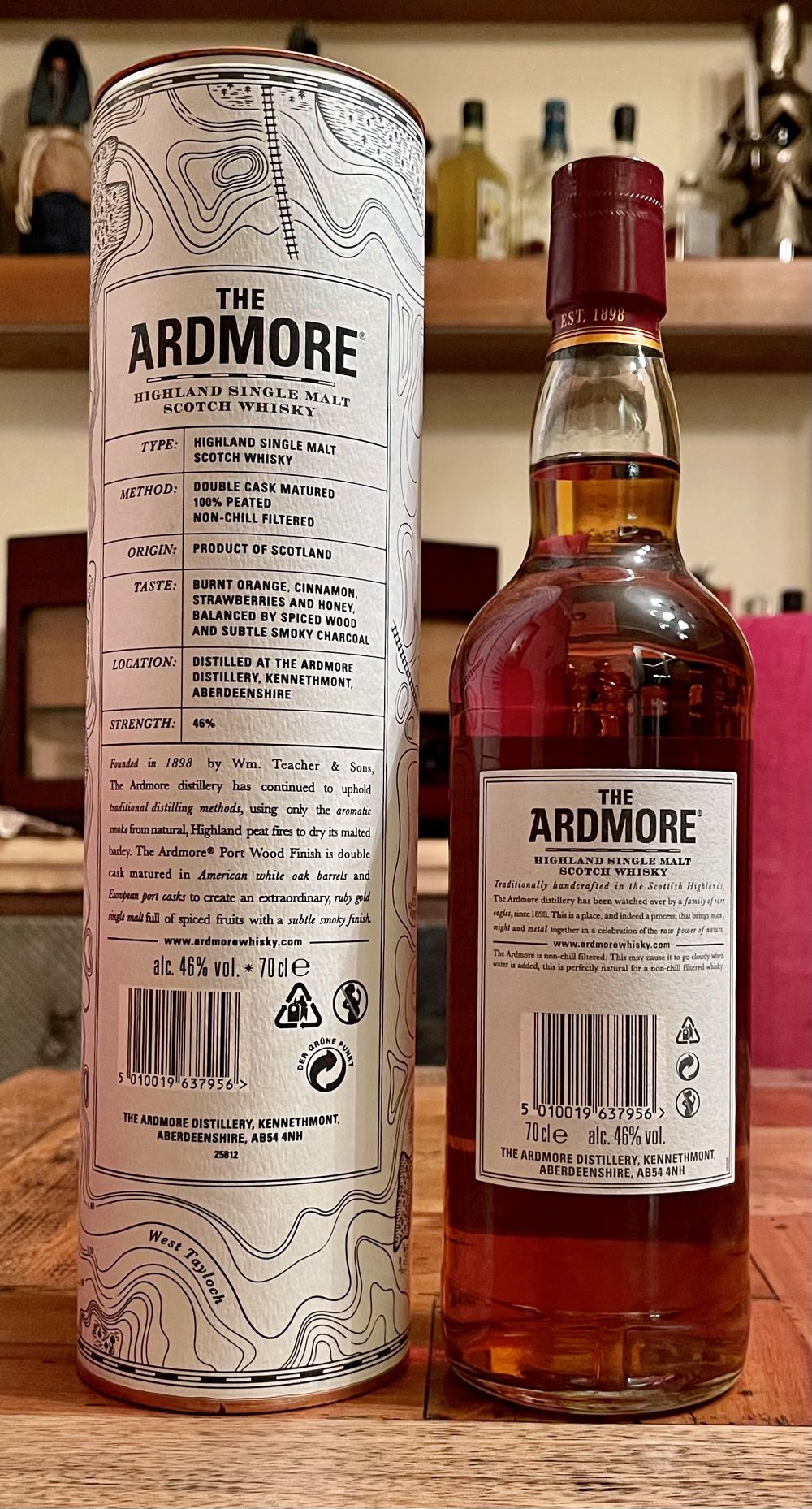 ARDMORE 12y Port Wood Finish Highland Single Malt Scotch Whisky - Ardmore Distillery (700 mL) alcohol collectible [Barcode 5010019637956] - Main Image 2