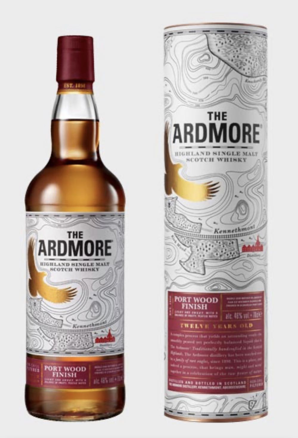 ARDMORE 12y Port Wood Finish Highland Single Malt Scotch Whisky - Ardmore Distillery (700 mL) alcohol collectible [Barcode 5010019637956] - Main Image 4
