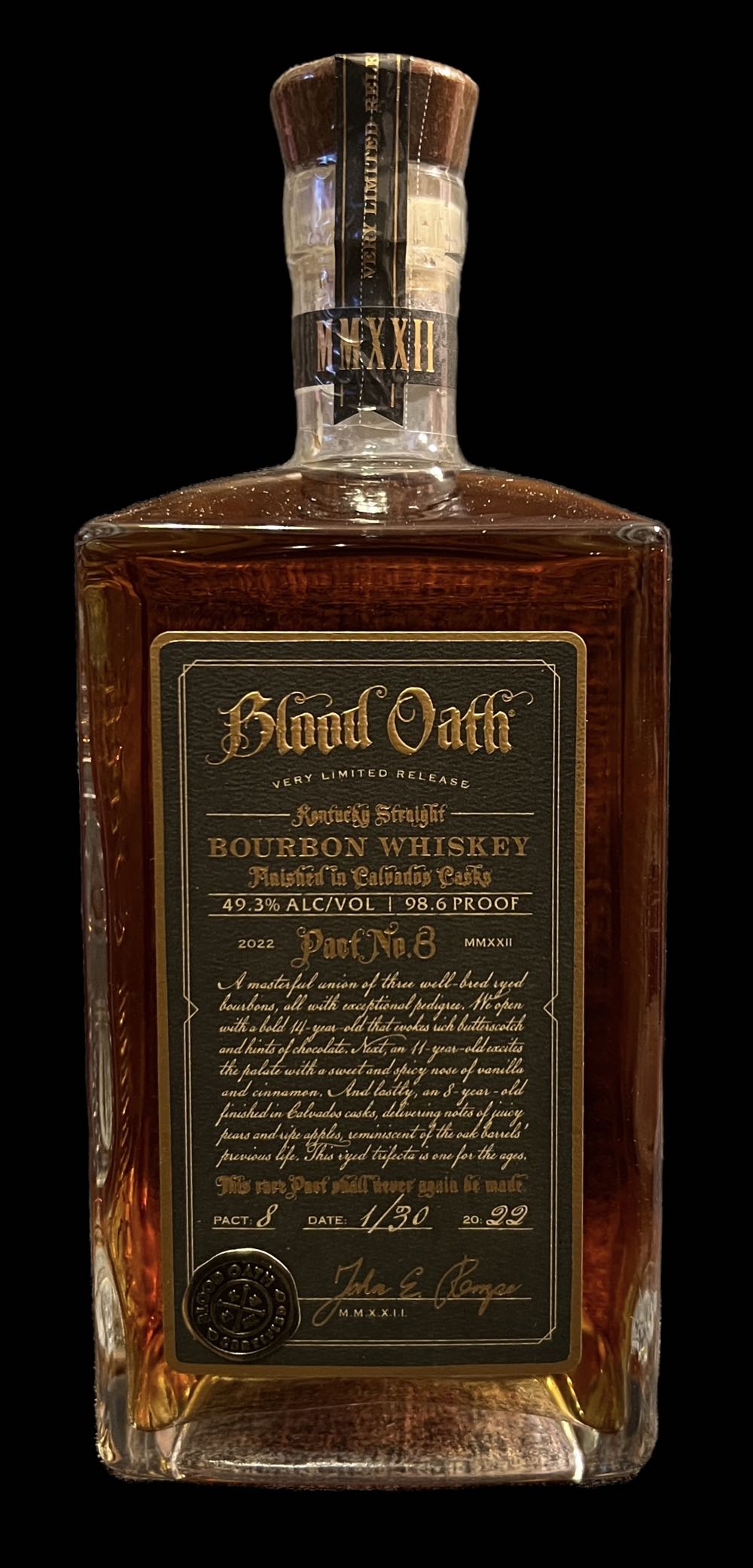 Blood Oath “Pact 8” 2022 - Lux Row Distillers (750 mL) alcohol collectible [Barcode 088352139135] - Main Image 2