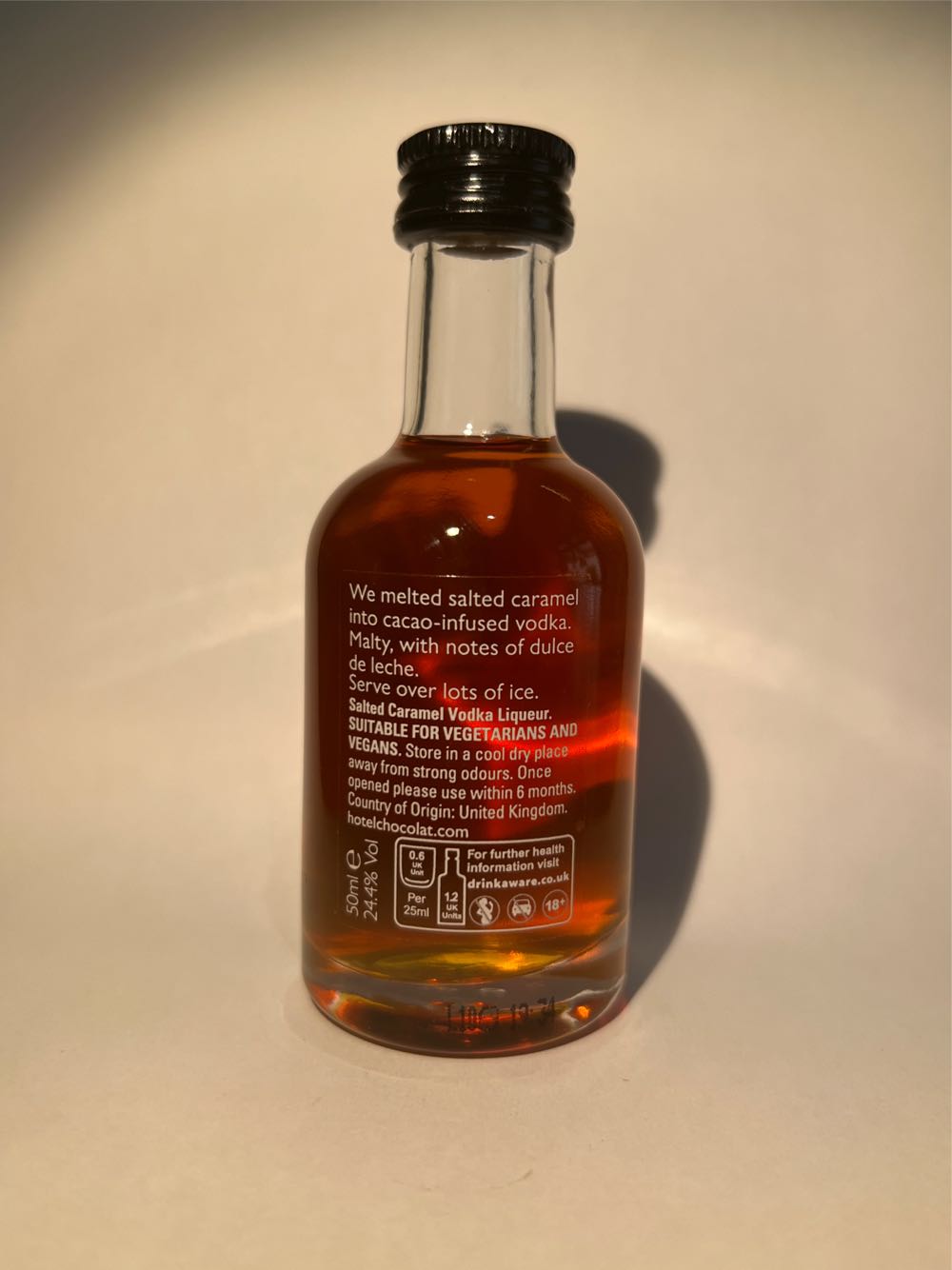 Salted Caramel Vodka Liqueur - Hotel Chocolat (50 mL) alcohol collectible - Main Image 2