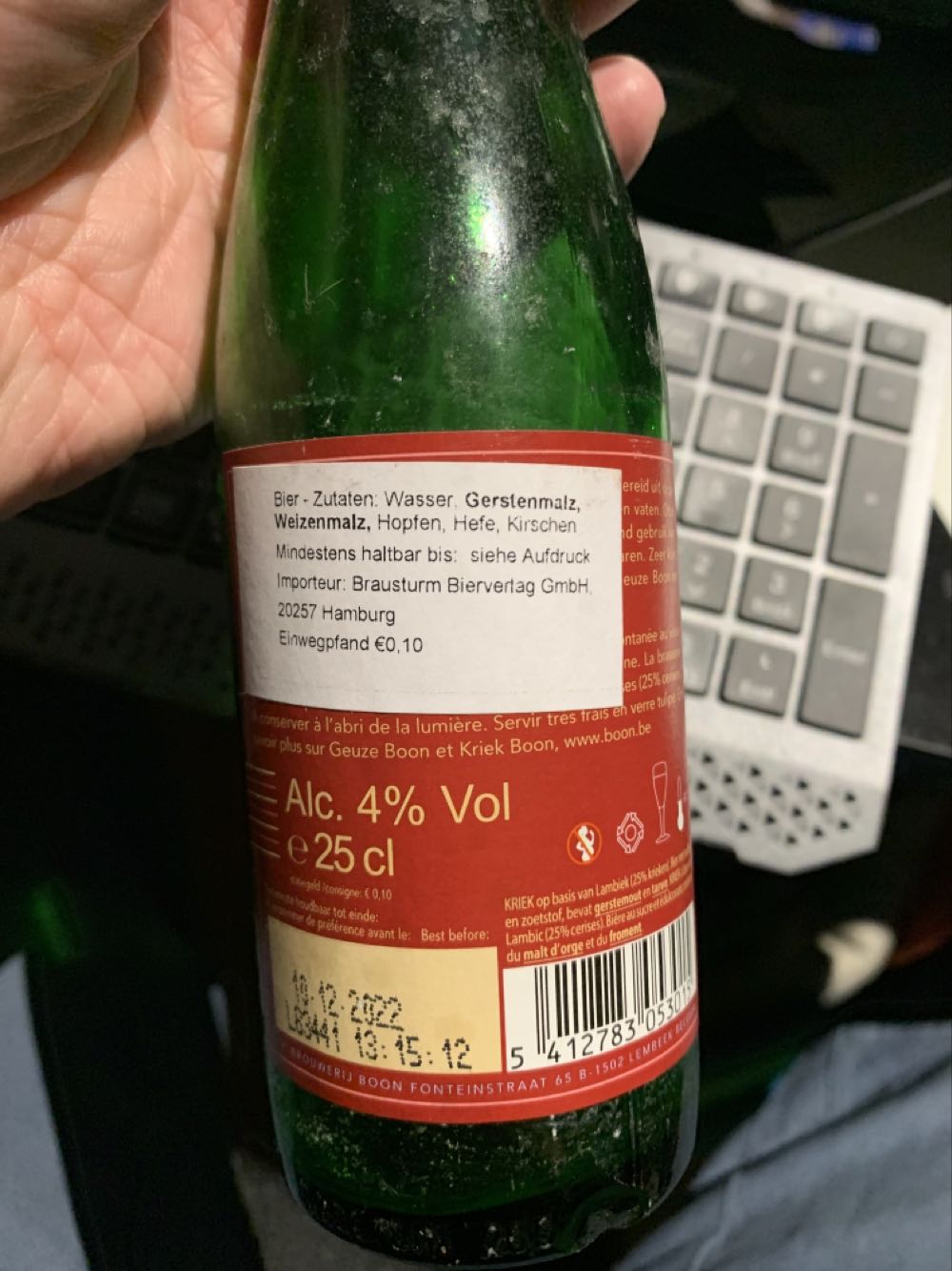 Kriek Kriek Boon Kriek 4% - Boon (0,33 L) alcohol collectible [Barcode 5412783053015] - Main Image 2