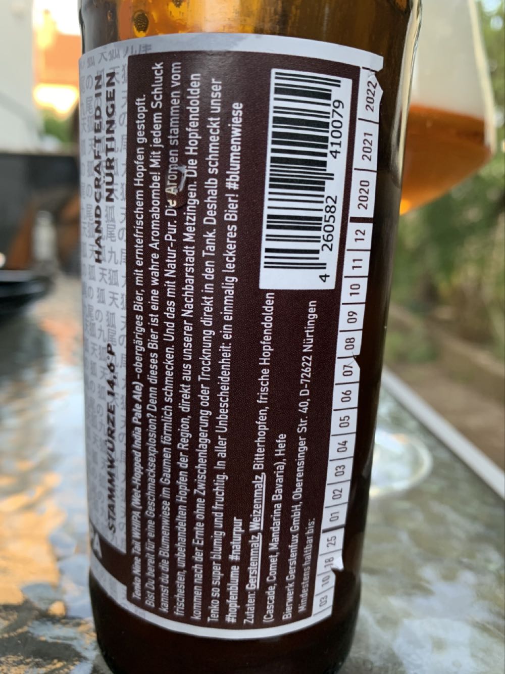 Tenko wet-hopped IPA - Bierwerk Gerstenfux (330 mL) alcohol collectible - Main Image 3