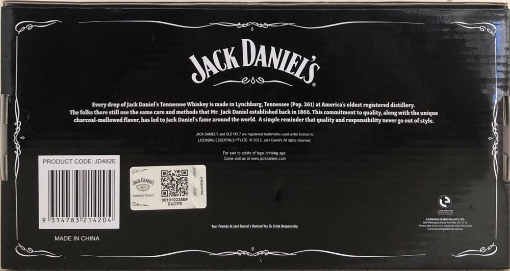 Jack Daniels Glass Spirit Glasses Metal Pourer Gift  alcohol collectible [Barcode 9314783214204] - Main Image 2