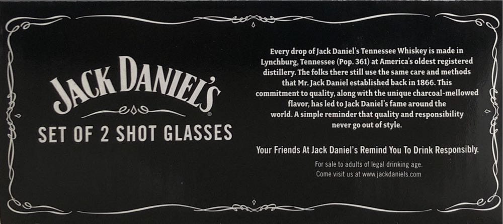 Jack Daniels Set Of 2 Cartouche Shot Glasses | Mybottleshop  alcohol collectible [Barcode 9314783002931] - Main Image 2