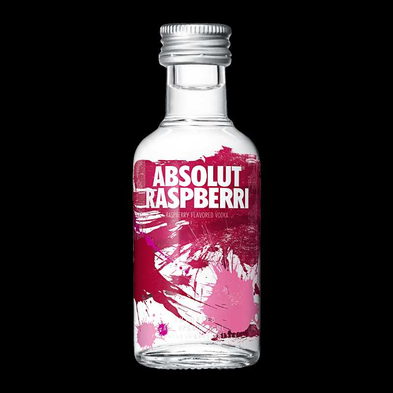 Absolut Raspberri Vodka - The Absolut Company Sweden (50 mL) alcohol collectible [Barcode 7312040040506] - Main Image 2
