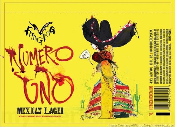 Flying Dog Numero Uno Mexican Lager - Flying Dog Brewery, Frederick alcohol collectible - Main Image 2
