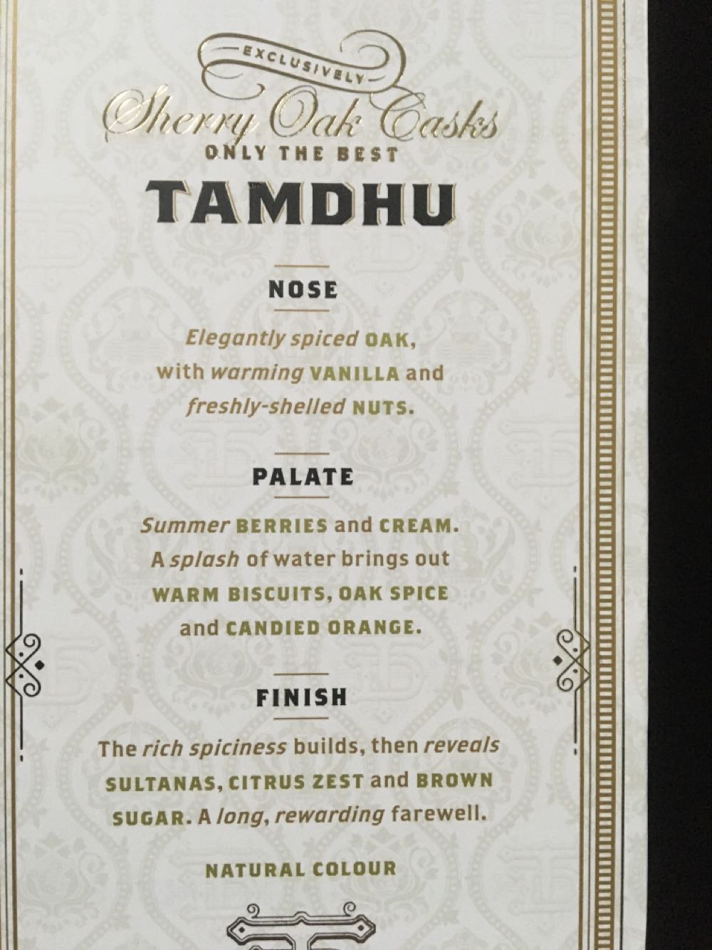 Tamdhu Batch Strength 07l 578%  alcohol collectible [Barcode 5010852040821] - Main Image 4