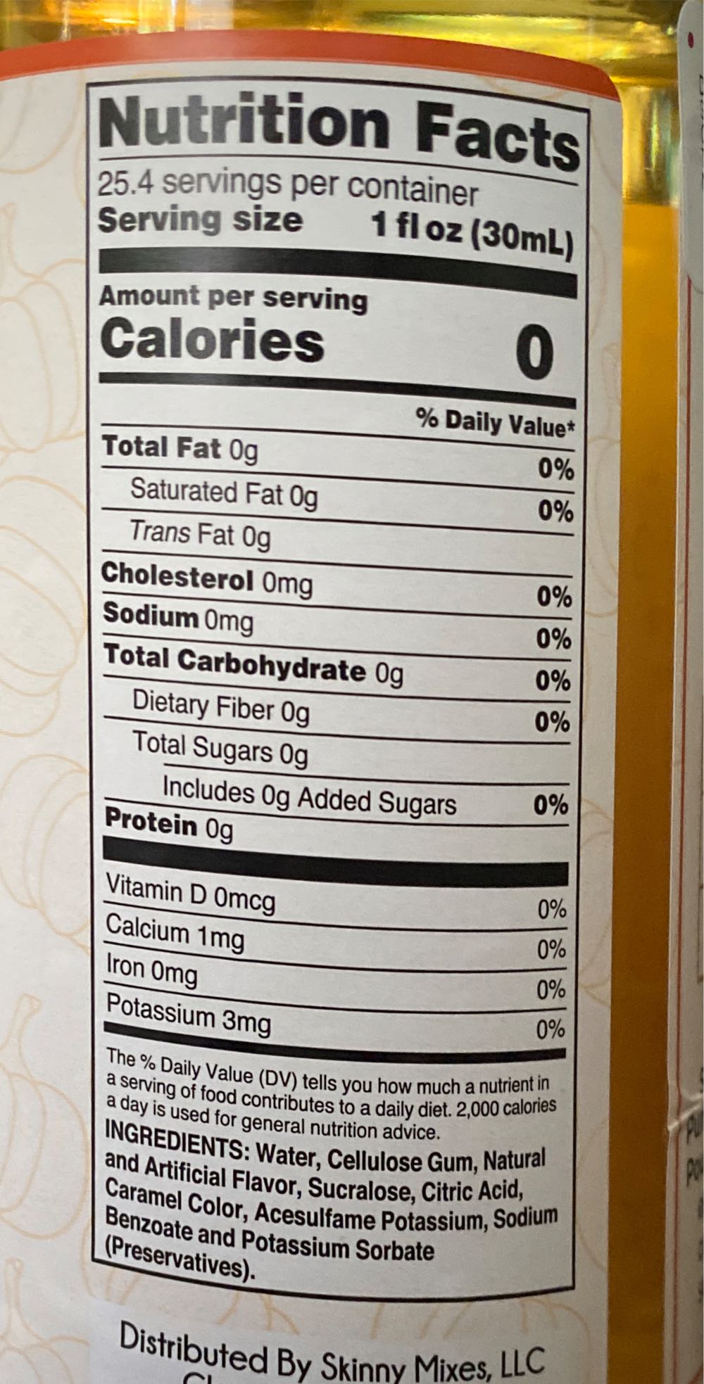Jordan’s Skinny Mixes Syrups Pumpkin Spice Latte Sugar Free Flavoring Syrup 25.4 Ounce Bottle  alcohol collectible [Barcode 850027887265] - Main Image 2
