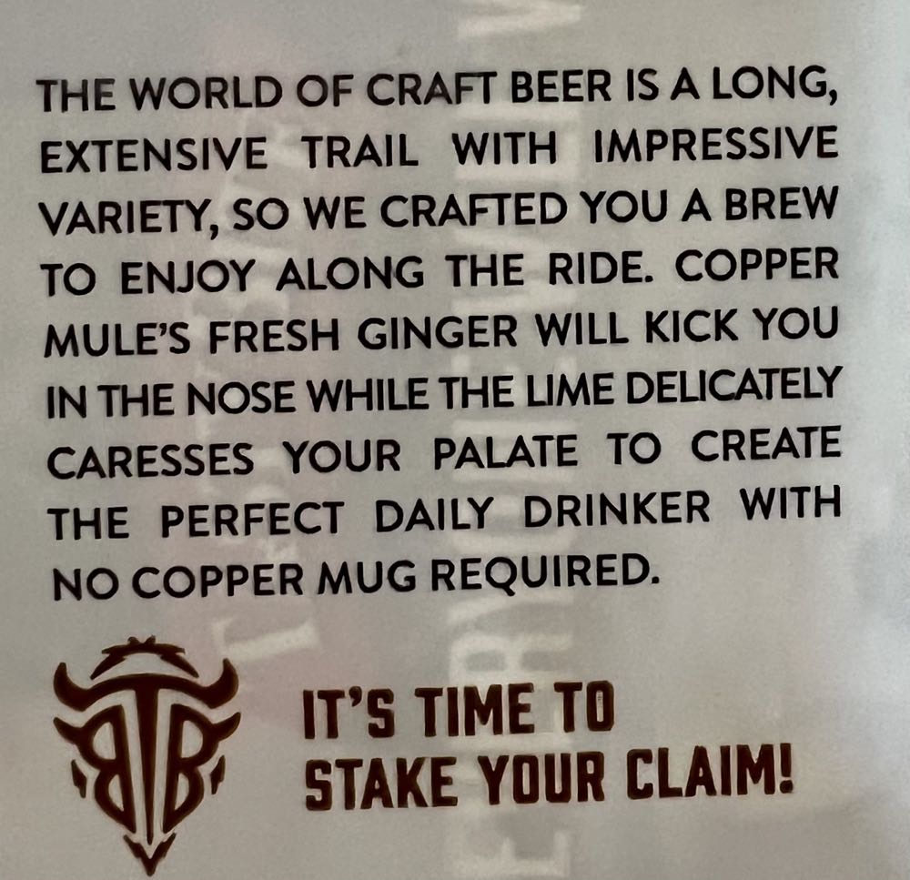 Black Tooth Copper Mule - Black Tooth Brewing Company Sheridan alcohol collectible - Main Image 2