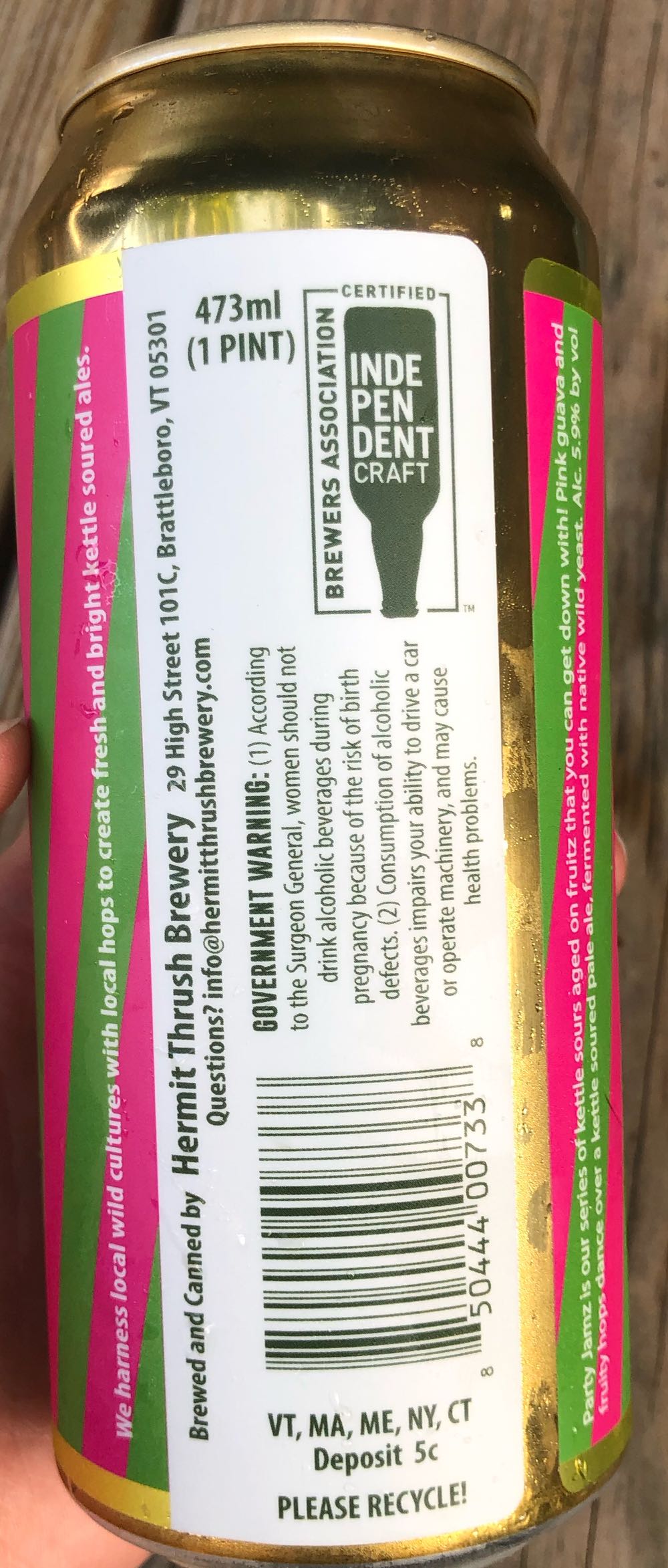 Party Jam Guava - Hermit Thrush Brewery alcohol collectible - Main Image 2