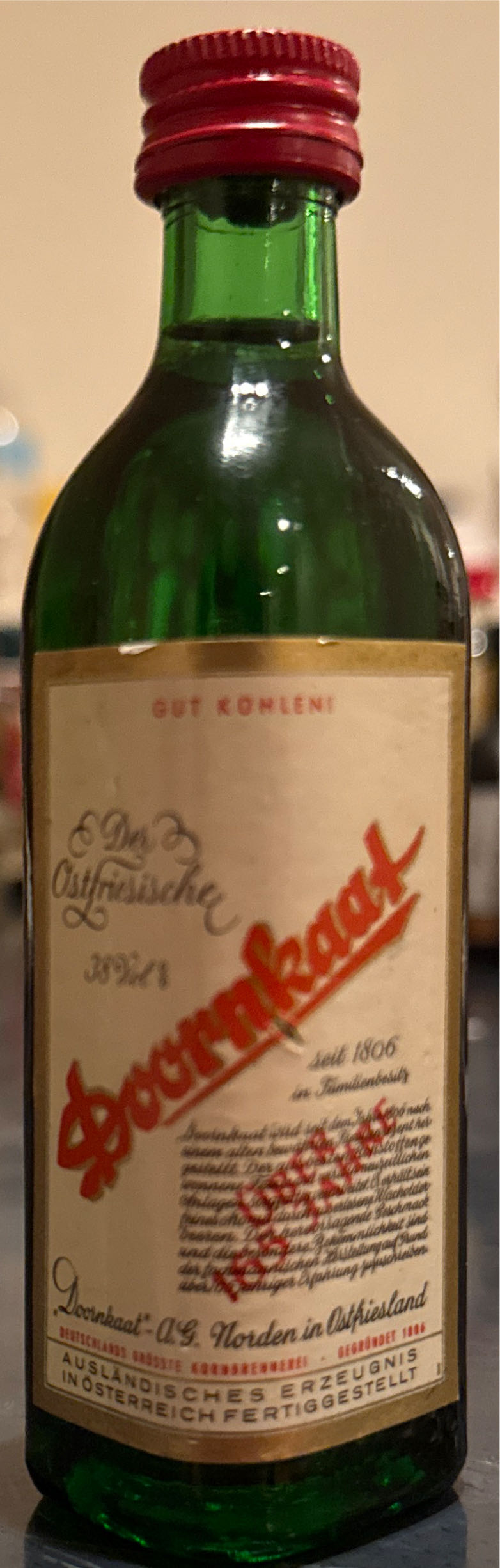 Doornkaat  (40 mL) alcohol collectible - Main Image 3