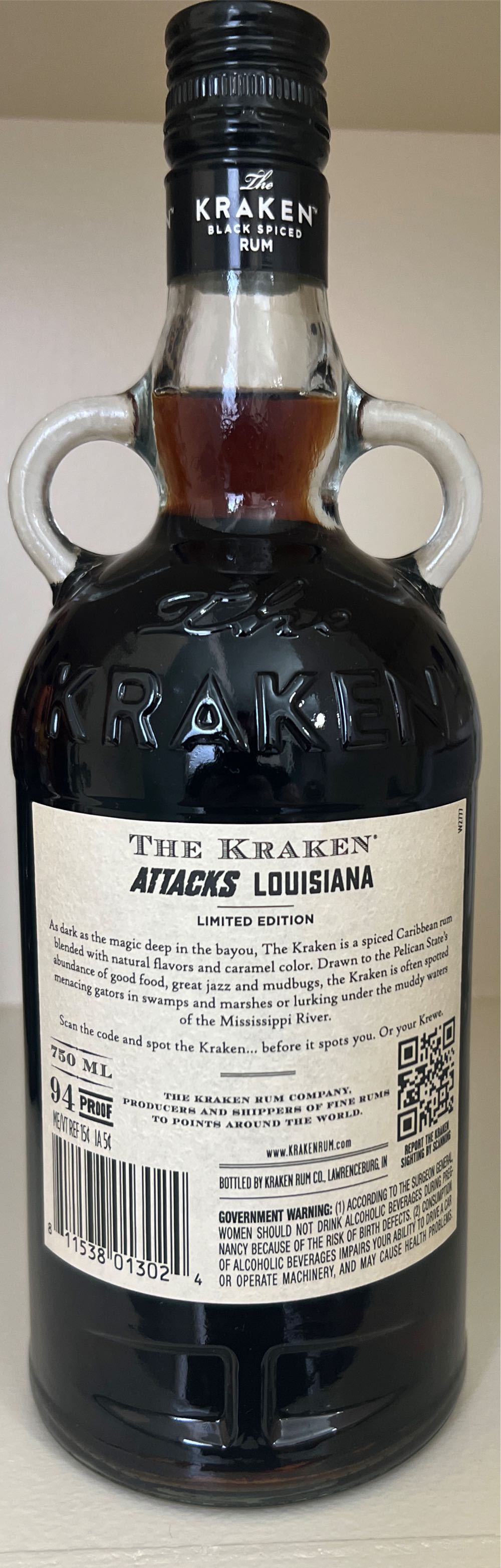 The Kraken Attacks Louisiana - The Kraken Rum Company (750 mL) alcohol collectible [Barcode 811538013024] - Main Image 2