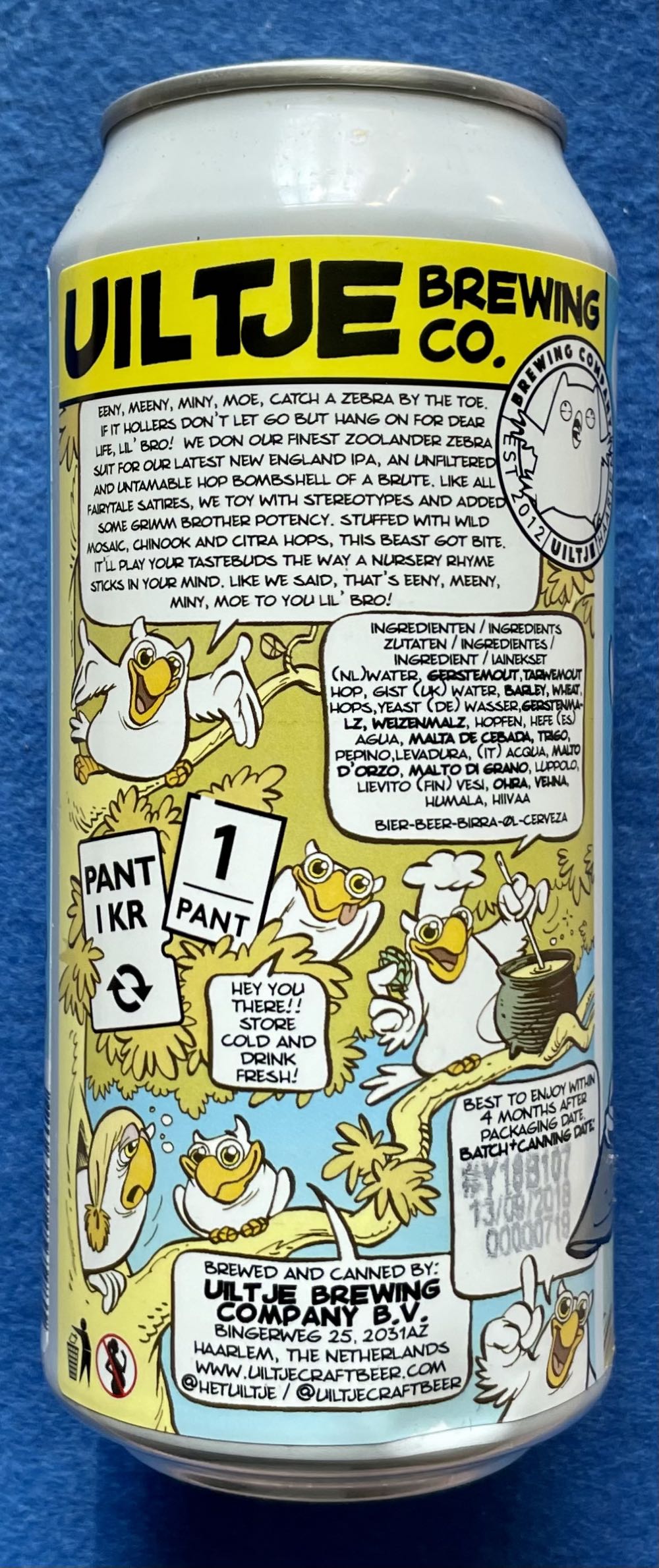 Citra Zebra - Uiltje Brewing Company (440 mL) alcohol collectible [Barcode 8719325257281] - Main Image 3