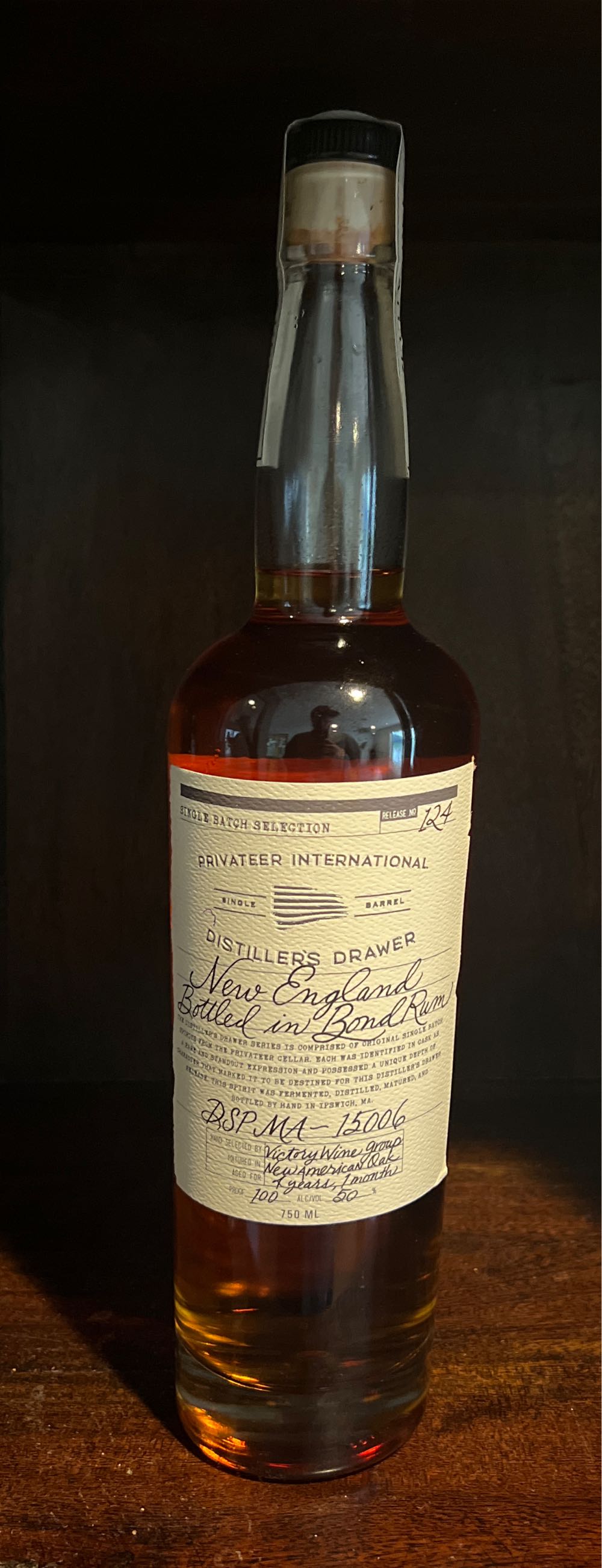 Privateer International Distiller’s Drawer New England Bottled in Bond - Privateer International (750 mL) alcohol collectible [Barcode 854646003525] - Main Image 3