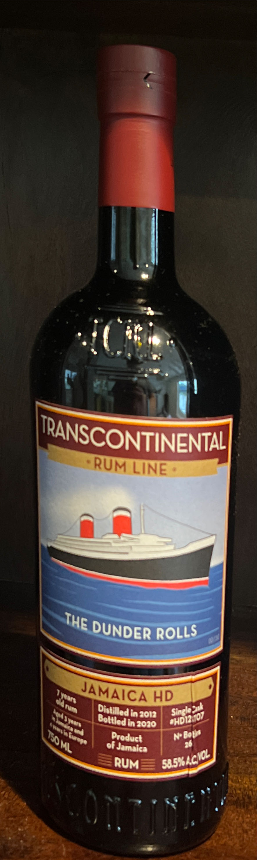 Transcotinental Rum The Dunder Rolls Jamaica HD - Hampden Distillery (750 mL) alcohol collectible [Barcode 810852034135] - Main Image 2