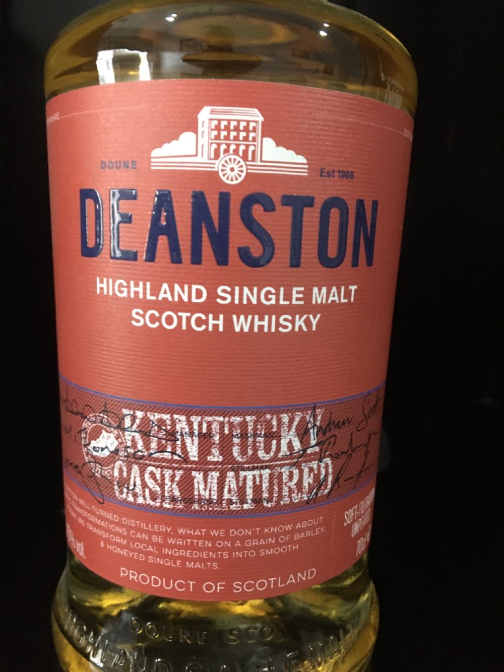 Deanston Kentucky Cask Matured Highland Whisky  alcohol collectible [Barcode 5029704220137] - Main Image 3