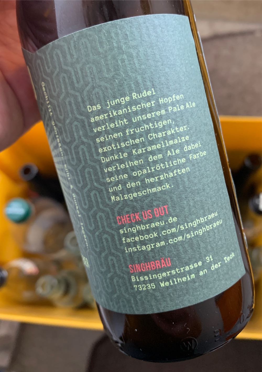 SinghBräu Pale Ale  alcohol collectible [Barcode 4270001013125] - Main Image 2
