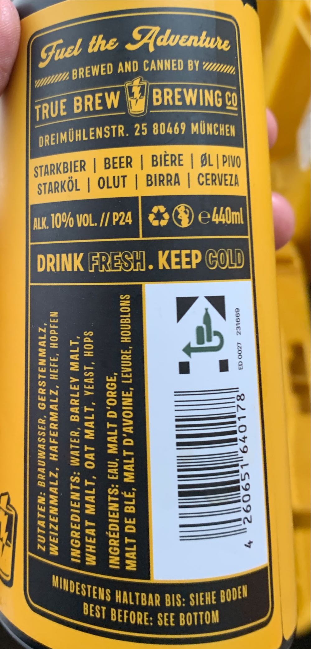 True Brew Short Fuzed  alcohol collectible [Barcode 4260651640178] - Main Image 2