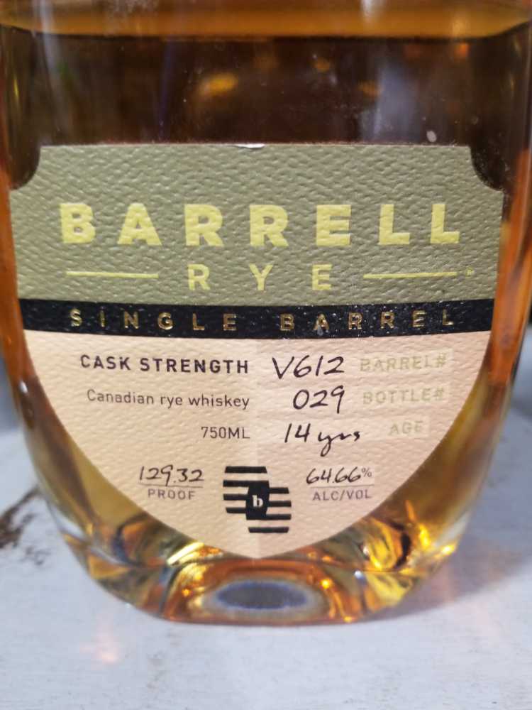 Barrell Canadian Rye Single Barrel Cask Strength 14 Year Old - Barrell Craft Spirits (750 mL) alcohol collectible [Barcode 736040539858] - Main Image 2