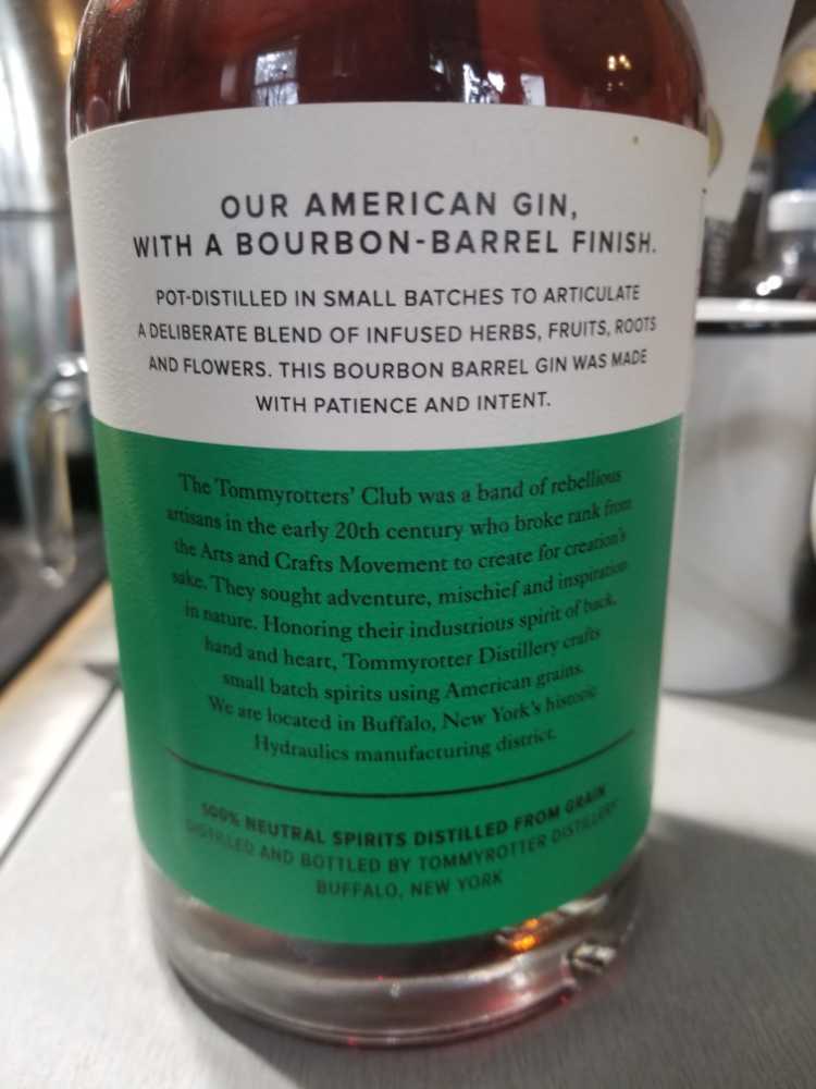 Tommyrotter Cask Strength Bourbon Barrel Gin Nv 750 Ml. - Tommyrotter Distillery (750 mL) alcohol collectible [Barcode 607052512637] - Main Image 2