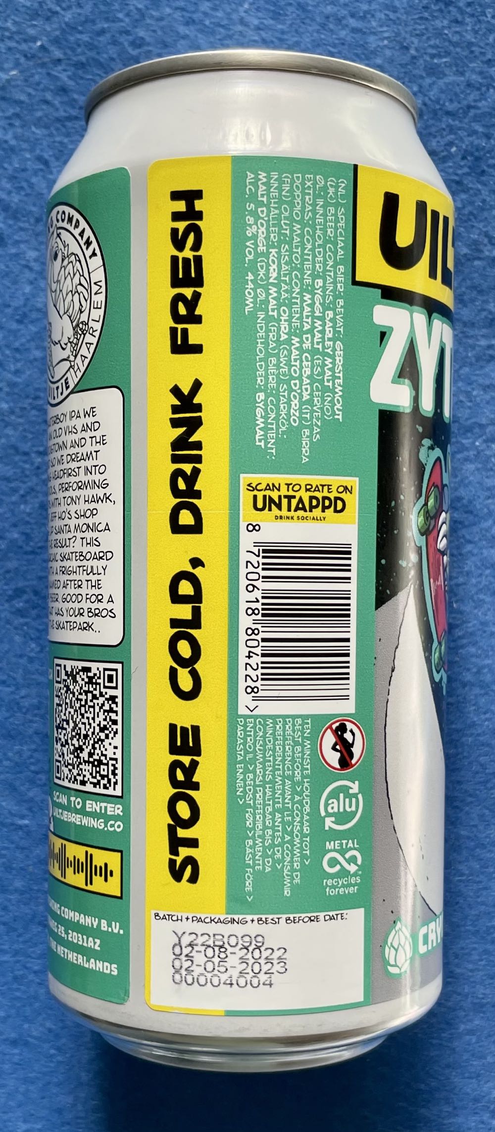 Zythos Skaterboy - Uiltje Brewing Company (440 mL) alcohol collectible [Barcode 8720618804228] - Main Image 4