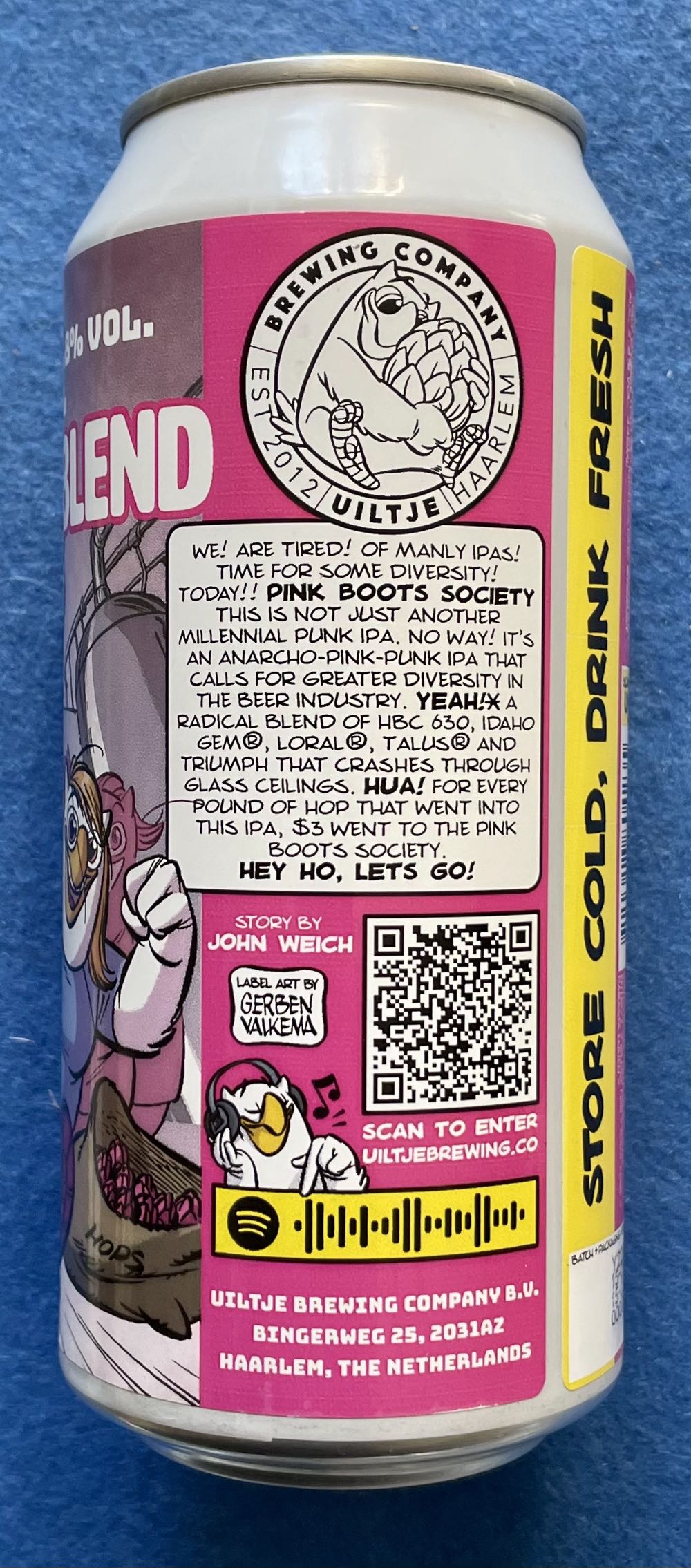 Pink-Punk-Boots-Blend - Uiltje Brewing Company (440 mL) alcohol collectible [Barcode 8720618804235] - Main Image 3