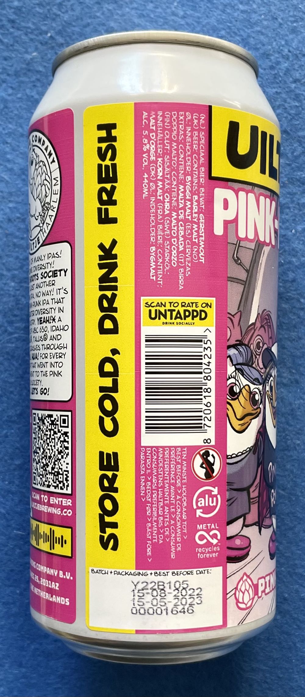 Pink-Punk-Boots-Blend - Uiltje Brewing Company (440 mL) alcohol collectible [Barcode 8720618804235] - Main Image 4