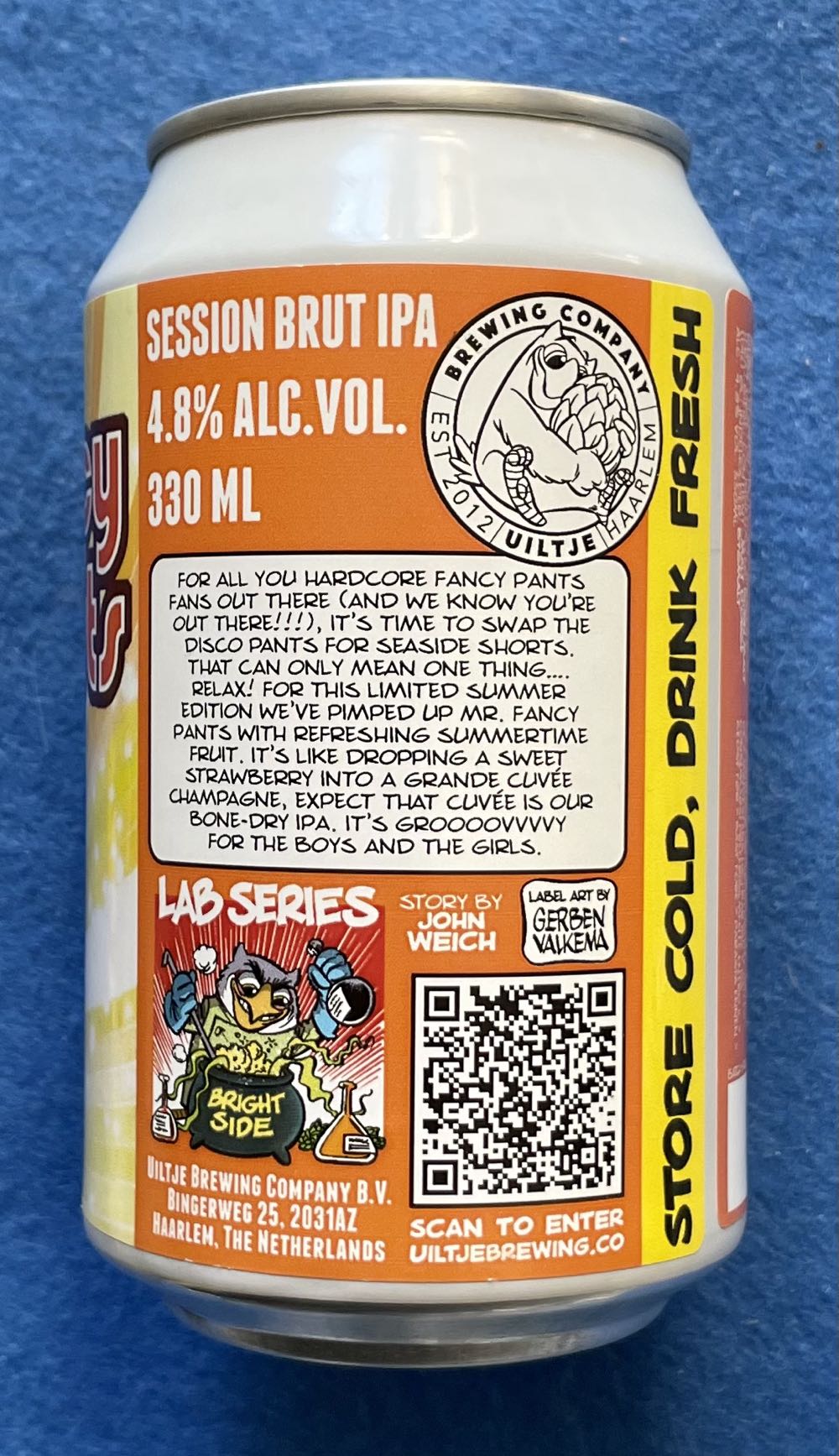 Fancy Shorts - Uiltje Brewing Company (330 mL) alcohol collectible [Barcode 8720618804365] - Main Image 3