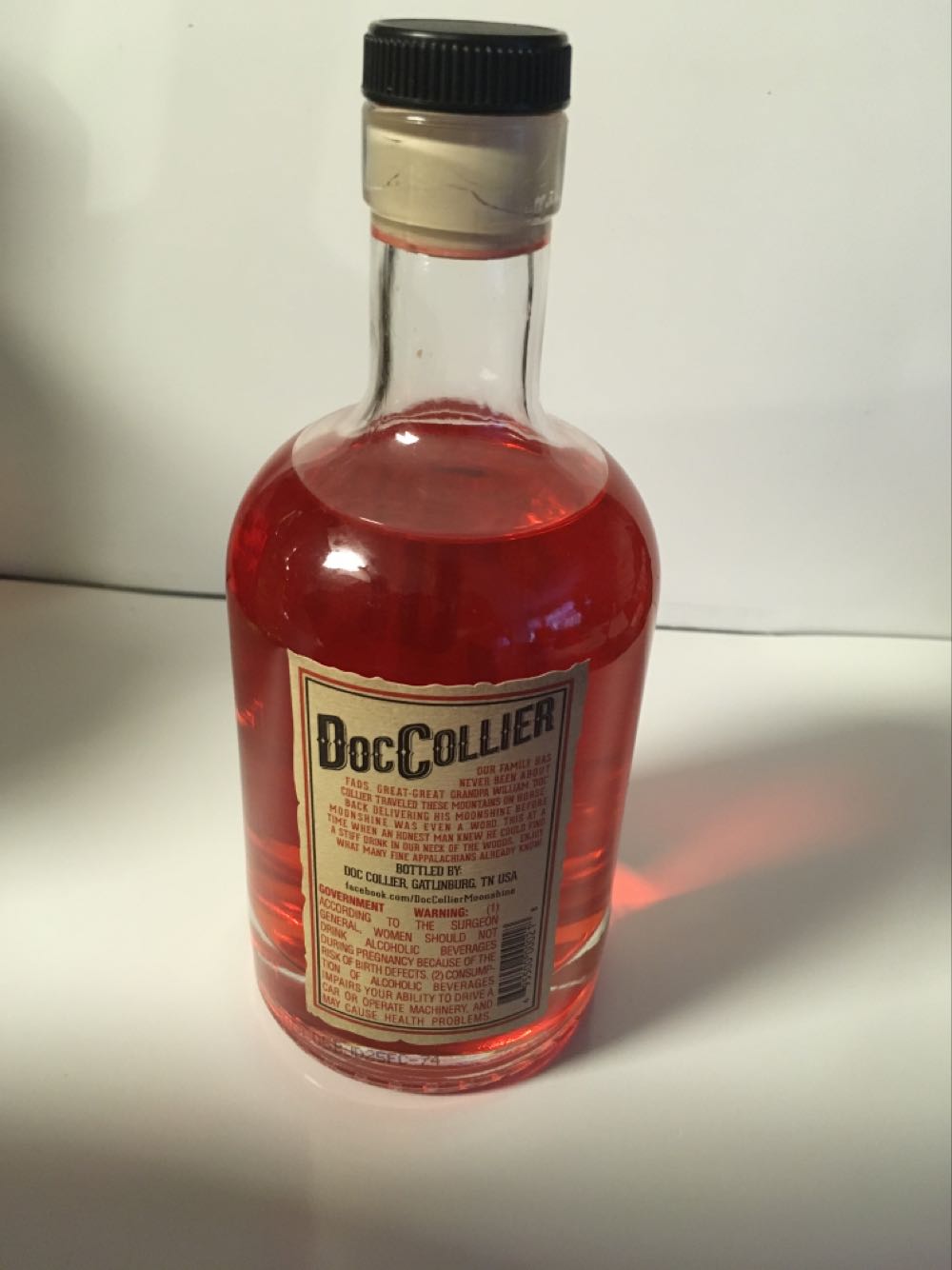 Moonshine - DocCollier Fire Cracker Moonshine - Gatlinburg TN (375 mL) alcohol collectible [Barcode 695500000218] - Main Image 2