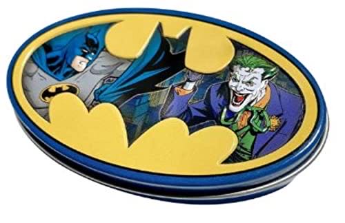 Batman Nemesis Sour Blue Raspberry Candy Collector Batman Logo Tin One 1 Tin Batman Emblem Shapped Candies Joker  alcohol collectible [Barcode 611508176250] - Main Image 1