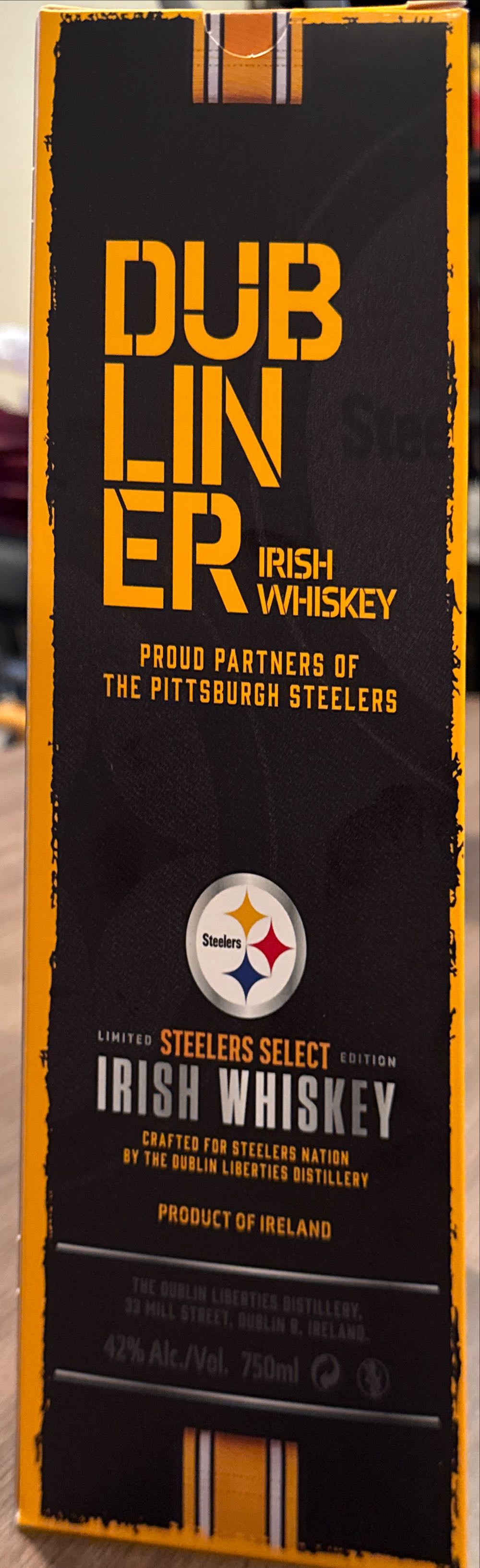 Dubliner Steelers Select Batch 1 - The Dublin Liberties Distillery (750 mL) alcohol collectible [Barcode 736040006398] - Main Image 3