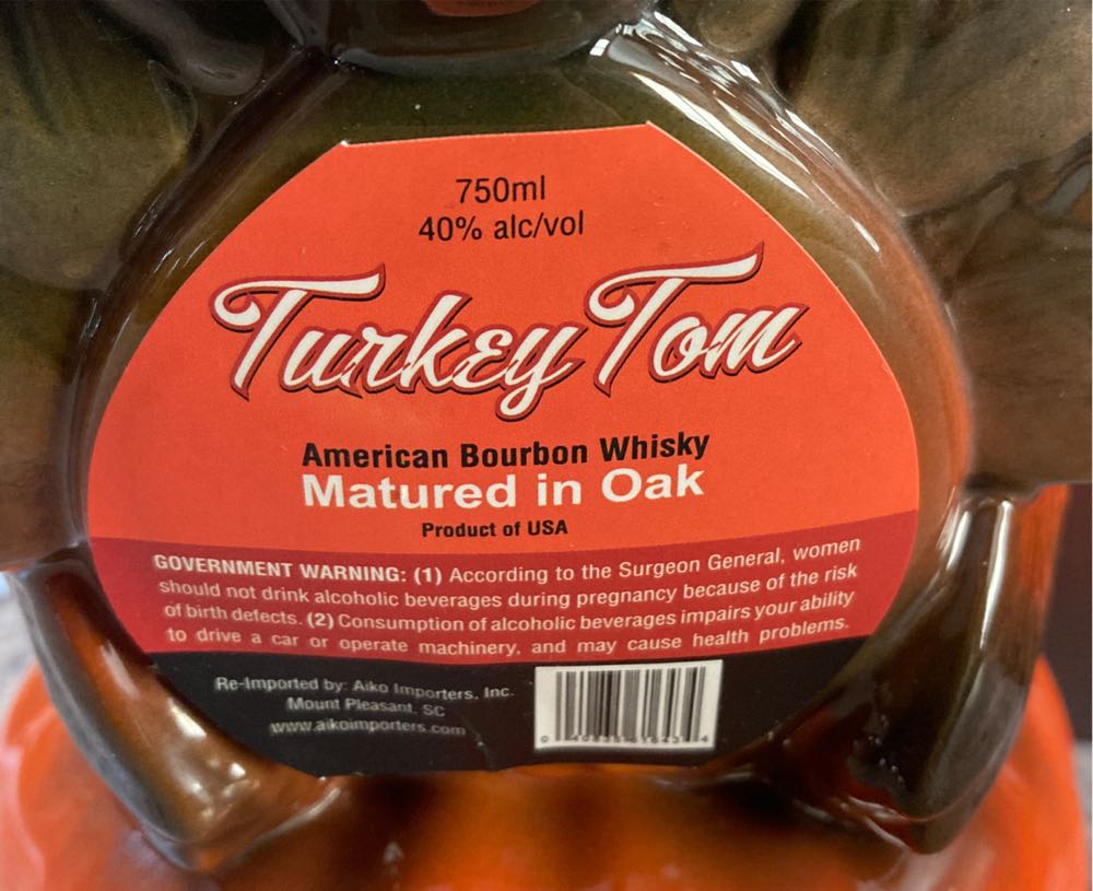 Turkey Tom Decanter - Aiko Importers (750mL) alcohol collectible [Barcode 040835616434] - Main Image 3