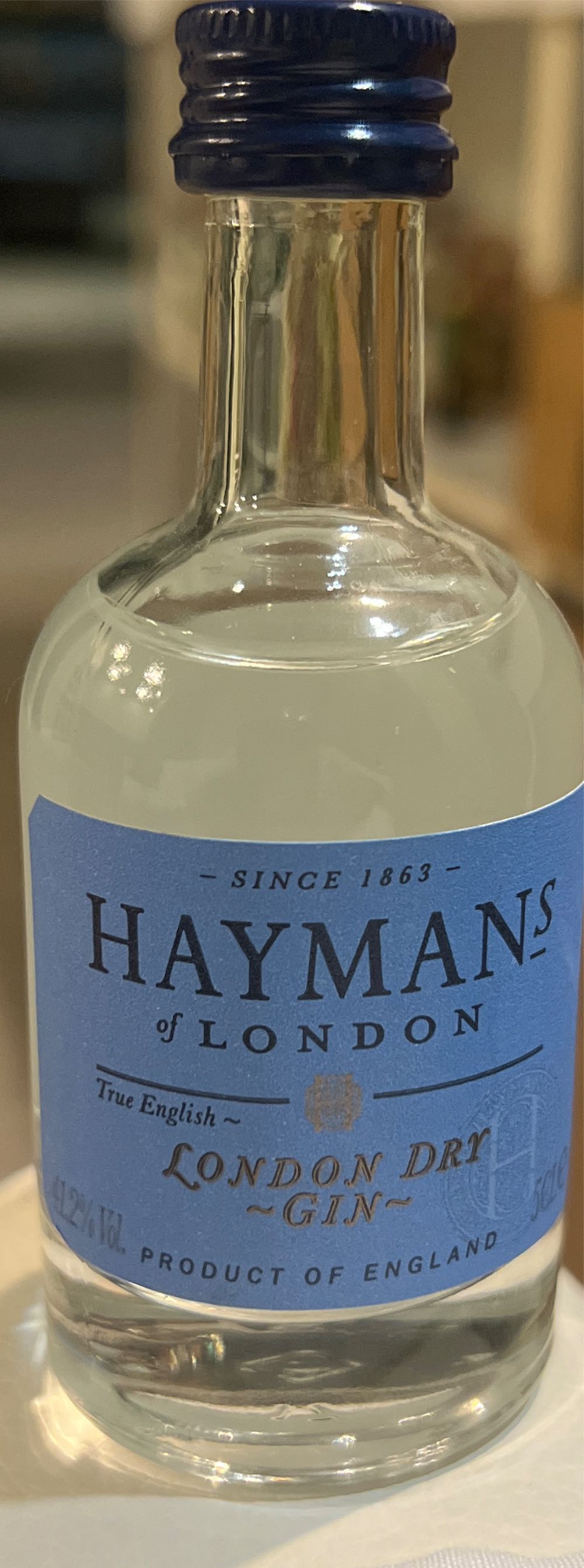 Haymans London Dry Gin  (50 mL) alcohol collectible [Barcode 6021091650770] - Main Image 2