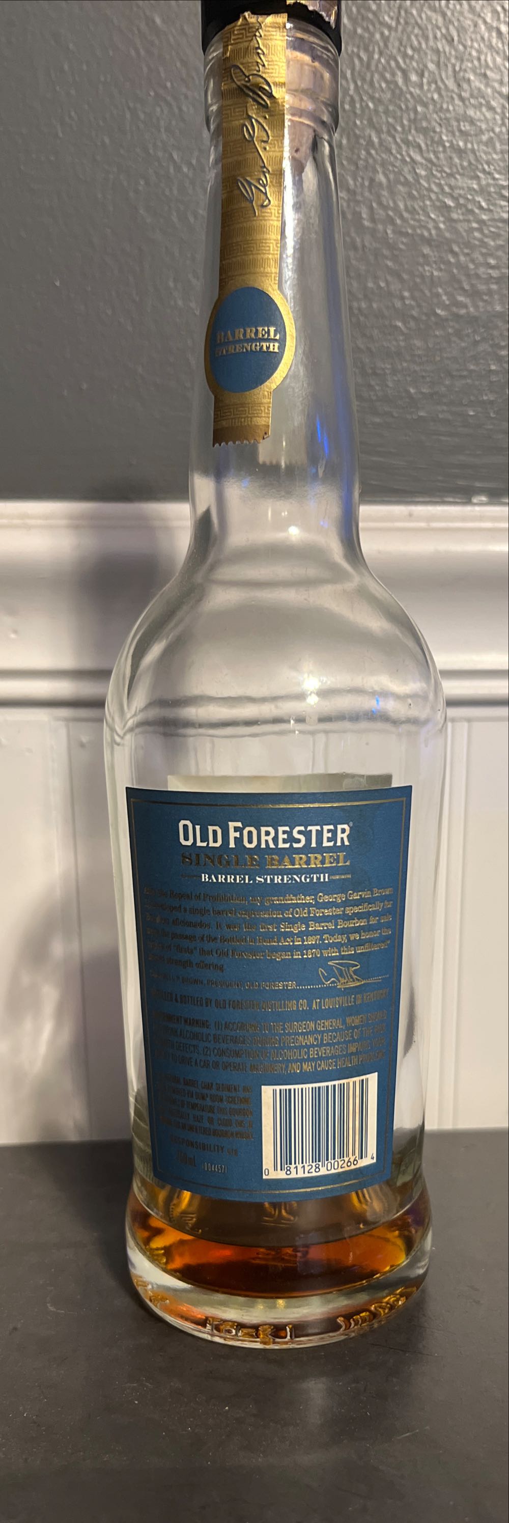 Old Forester SB “Reservoir Wollaston Wine” - Old Forester Distilling Co. (750 mL) alcohol collectible [Barcode 081128002664] - Main Image 2