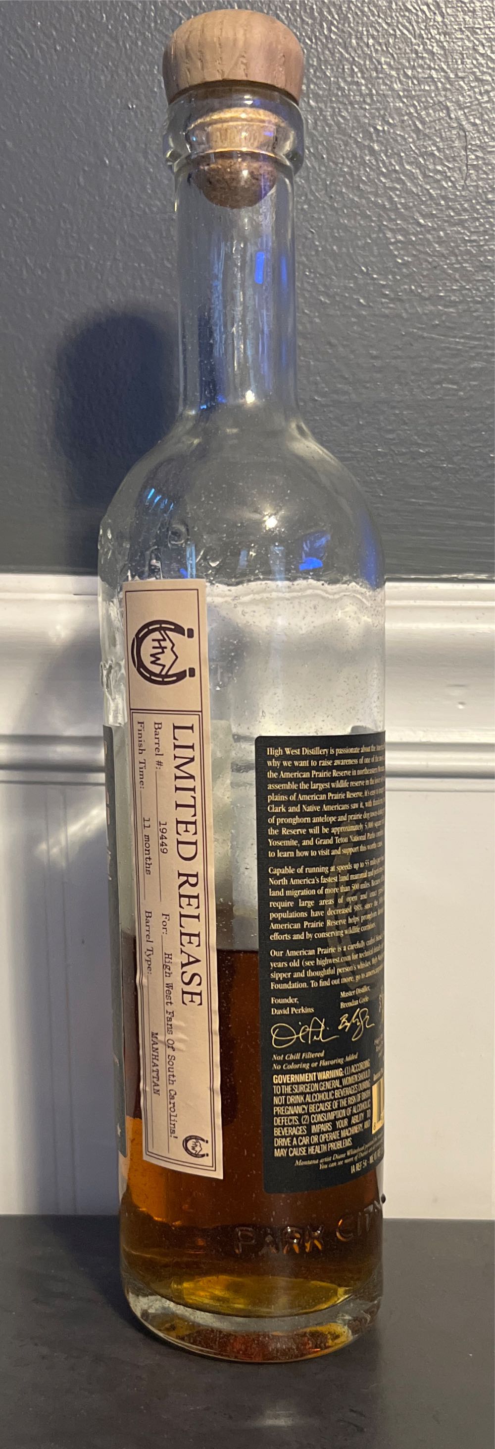 High West (Manhattan) - High West Distillery (750 mL) alcohol collectible [Barcode 854396005305] - Main Image 2