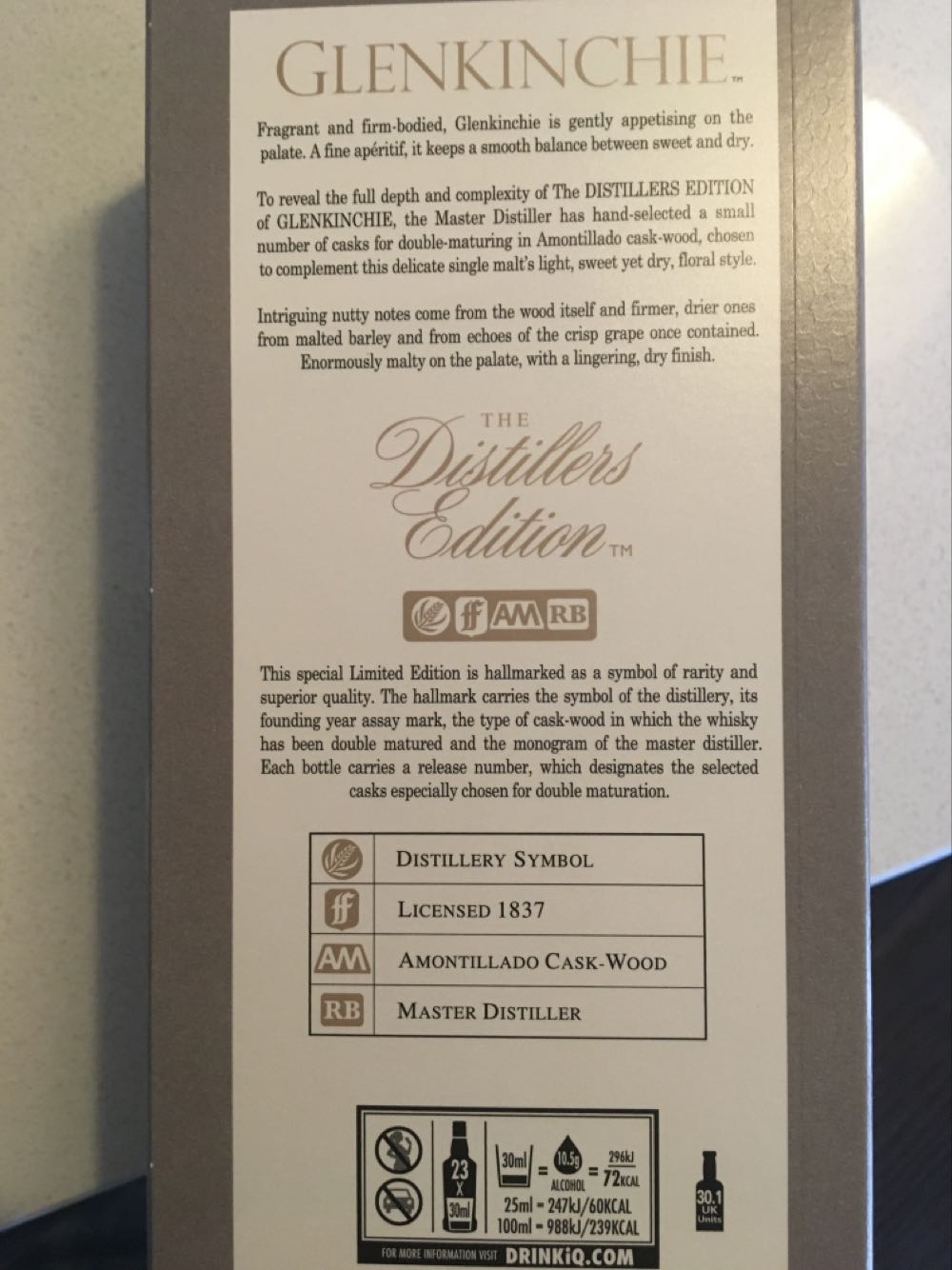 Glenkinchie Distillers Edition 43% - Glenkinchie Distillery (700 mL) alcohol collectible [Barcode 5000281057866] - Main Image 4