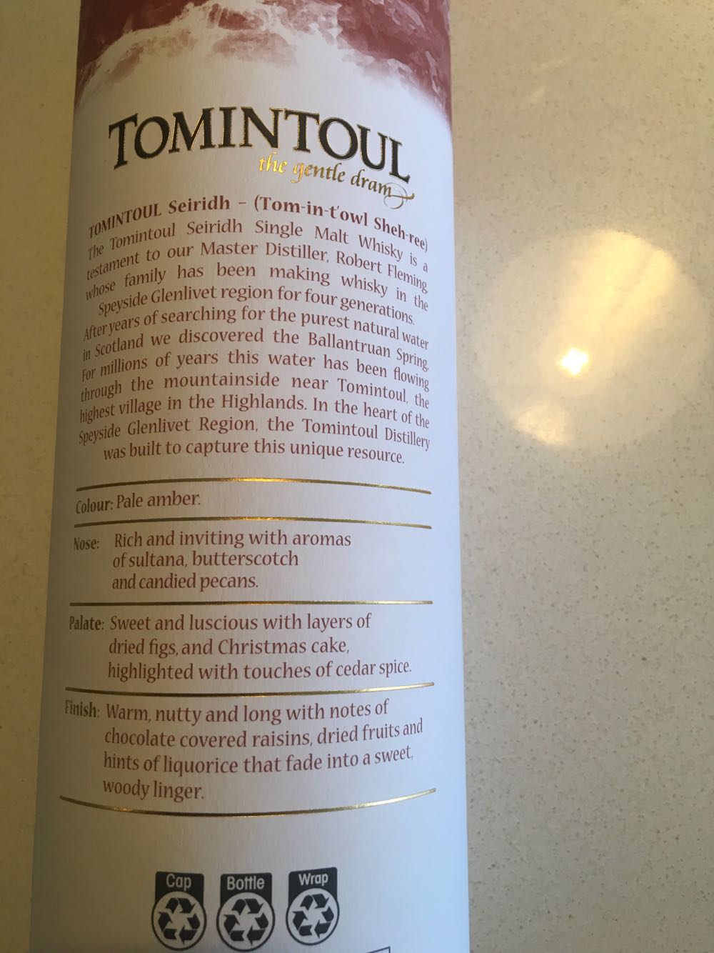 Tomintoul Seiridh Oloroso Sherry Cask Finish - Tomintoul Distillery (700 mL) alcohol collectible [Barcode 5021349703976] - Main Image 4