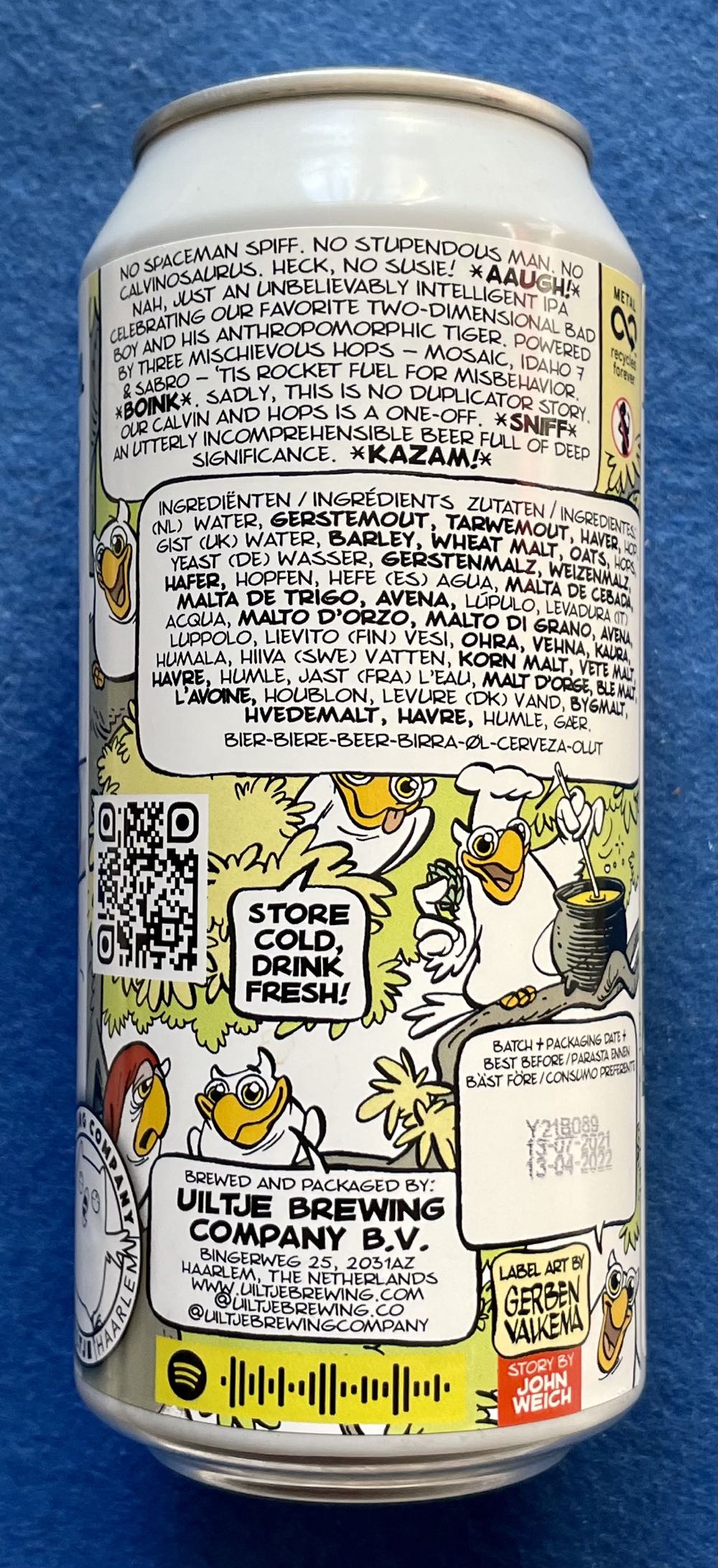 Calvin And Hops - Uiltje Brewing Company (440 mL) alcohol collectible [Barcode 8720254563589] - Main Image 2