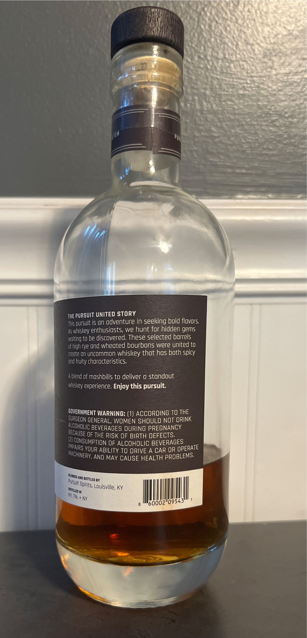 Pursuit United Bourbon - Blended and Bottled by Pursuit Spirits (750mL) alcohol collectible [Barcode 860002095431] - Main Image 2