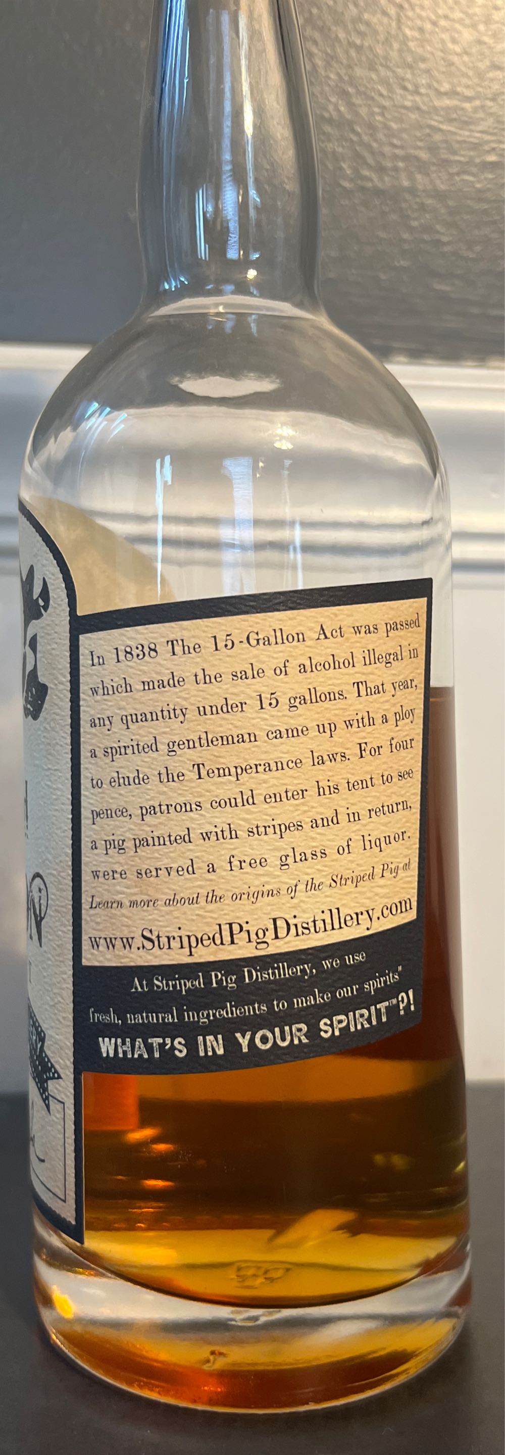 Striped Bourbon - Striped Pig Distillery (750 mL) alcohol collectible [Barcode 768558902534] - Main Image 2