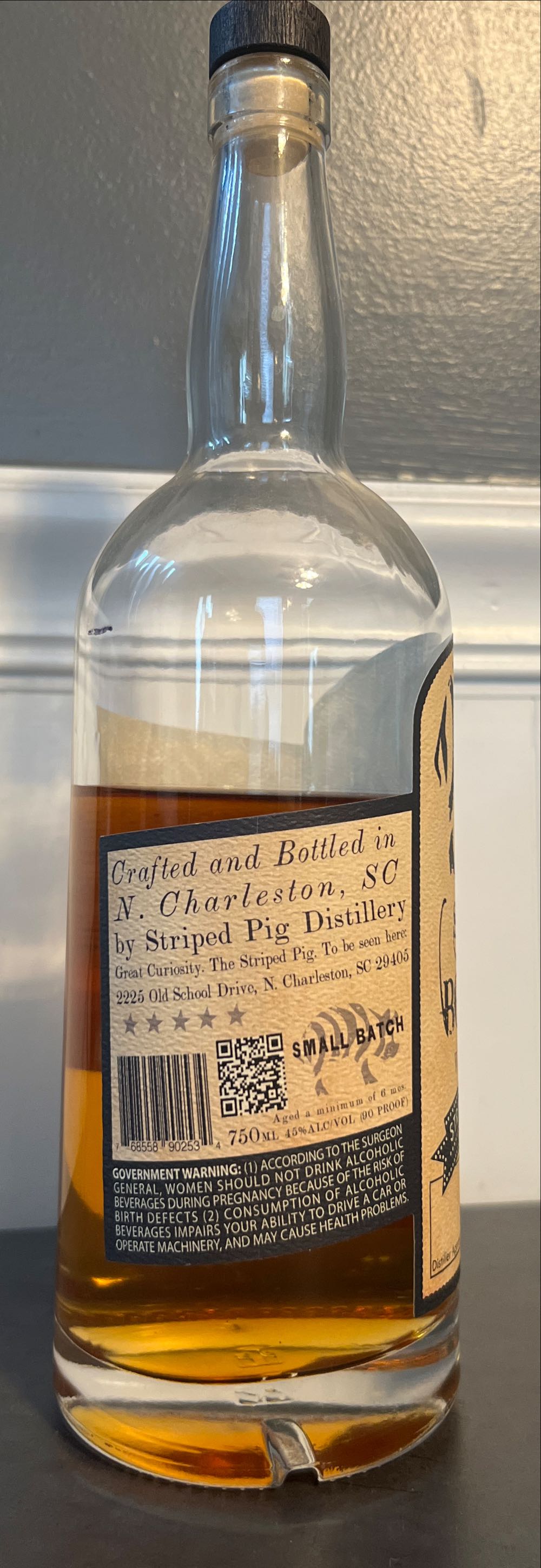 Striped Bourbon - Striped Pig Distillery (750 mL) alcohol collectible [Barcode 768558902534] - Main Image 3