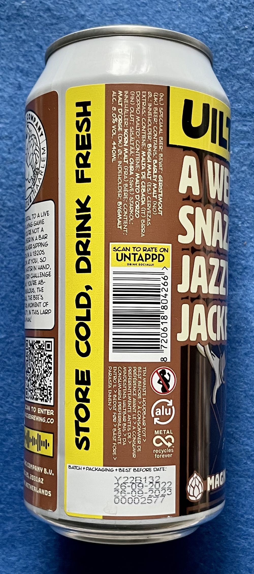 A Well-Dressed Snazzy Jazzy Jacket - Uiltje Brewing Company (440 mL) alcohol collectible [Barcode 8720618804266] - Main Image 4
