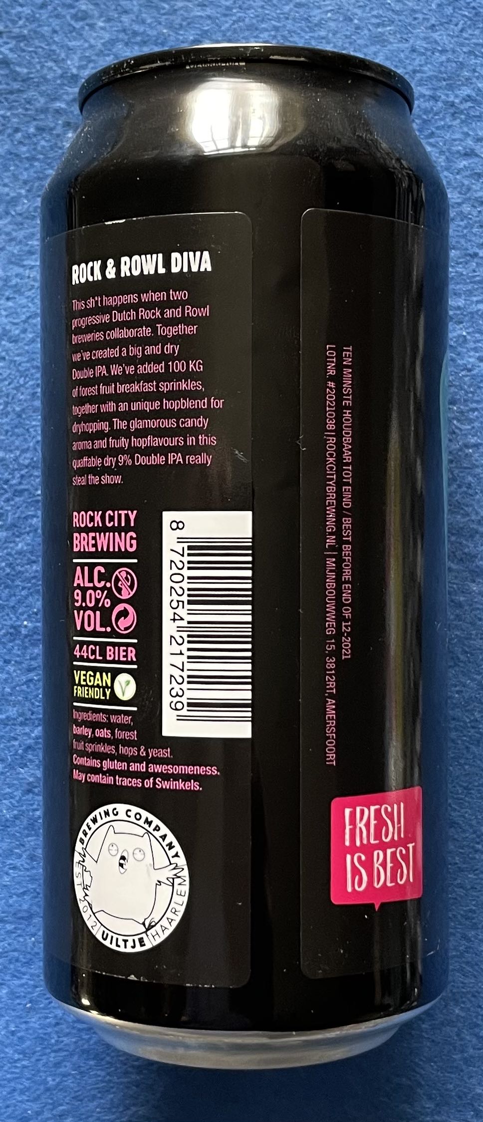 Rock & Rowl Diva - Uiltje Brewing Company (440 mL) alcohol collectible [Barcode 8720254217239] - Main Image 3