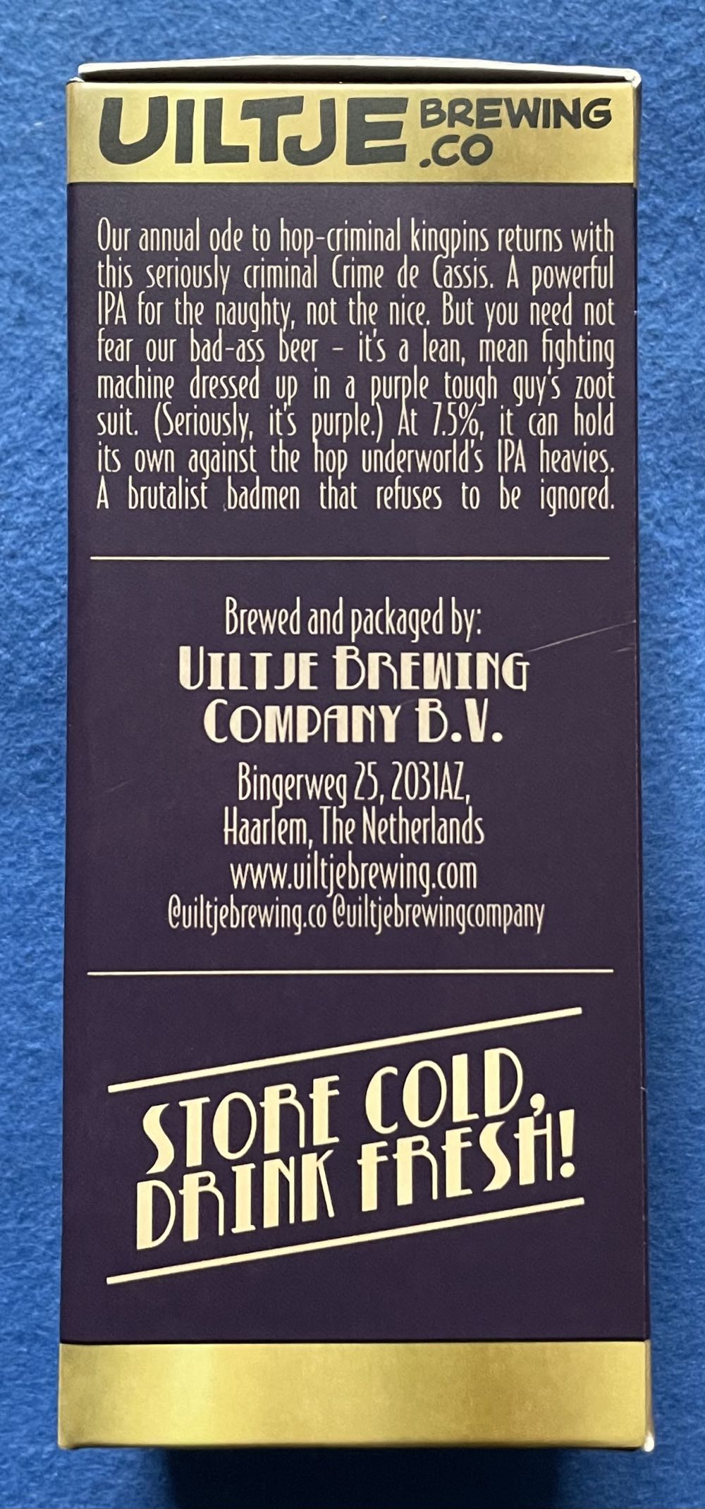 Crime De Cassis - Uiltje Brewing Company (440 mL) alcohol collectible - Main Image 4